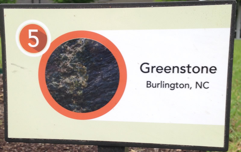 Greenstone from Burlington, North Carolina sign