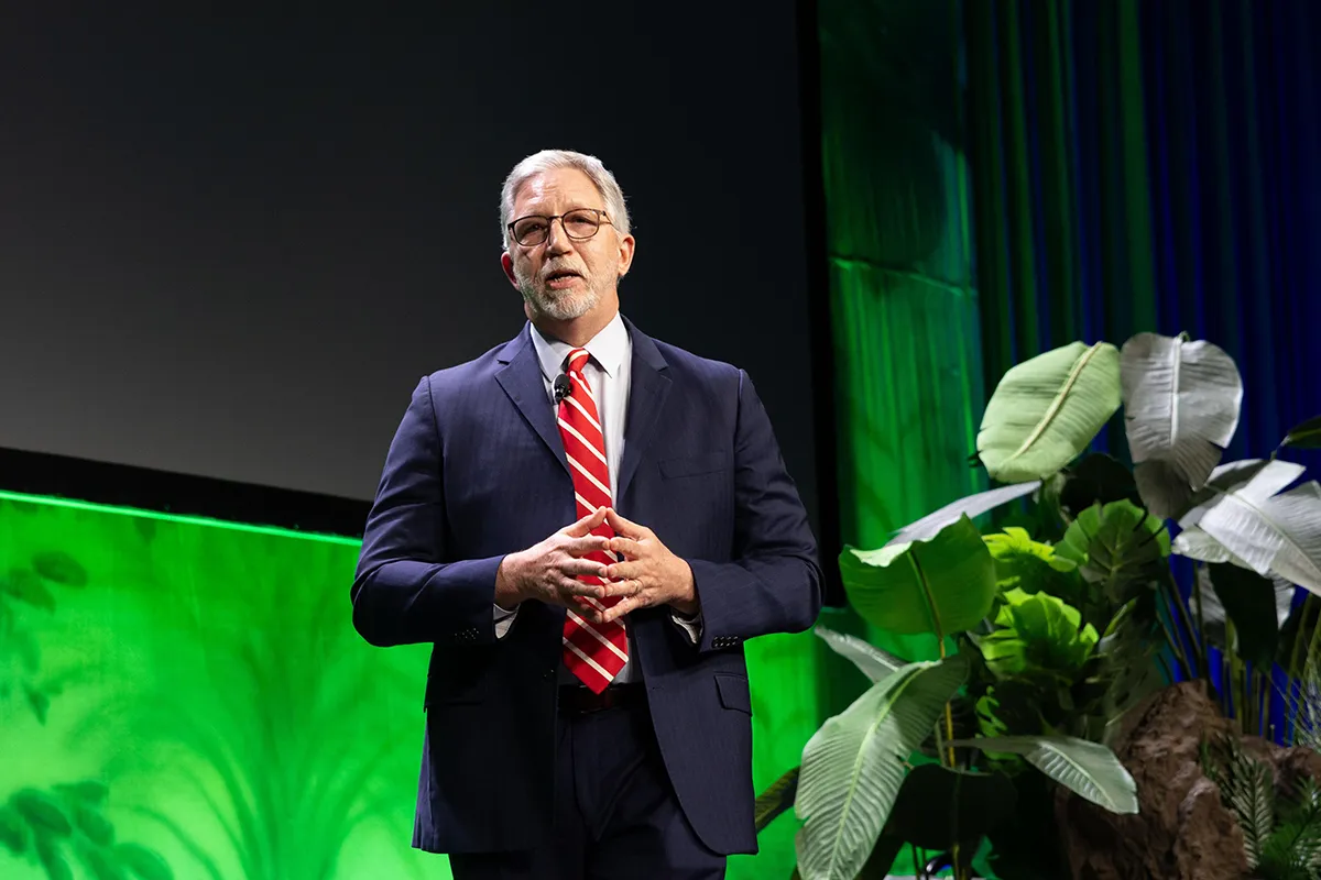 Wake Tech President Dr. Scott Ralls speaks at the 2025 Wake Tech IGNITE event.