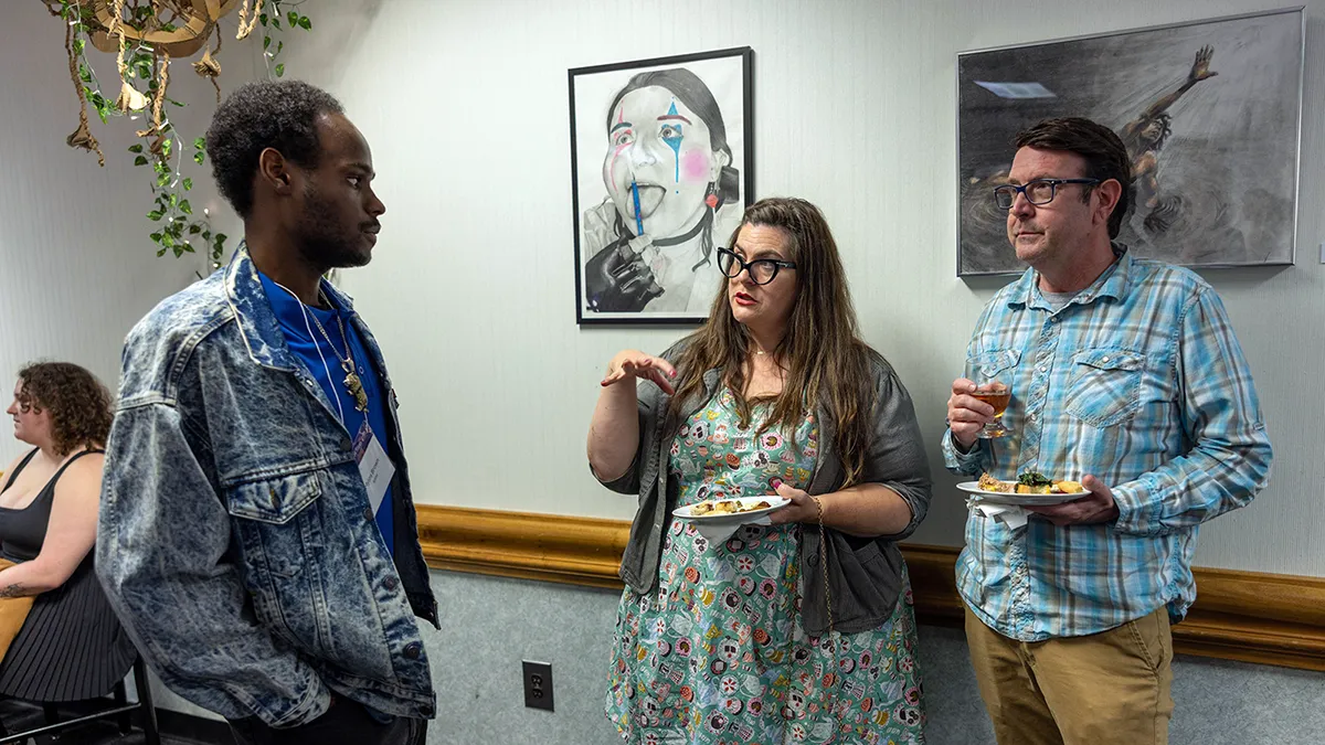 A juried art exhibition at Wake Tech kicked off with an opening-night reception.