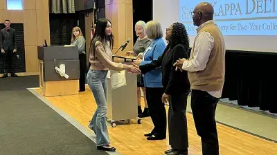 Twenty-eight Wake Tech students were inducted into Sigma Kappa Delta, an English honor society for two-year colleges, on October 16, 2025.
