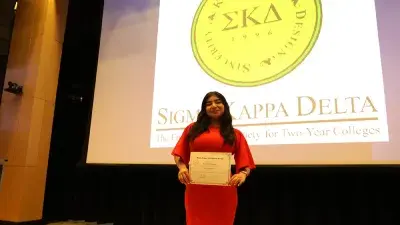 Twenty-eight Wake Tech students were inducted into Sigma Kappa Delta, an English honor society for two-year colleges, on October 16, 2025.