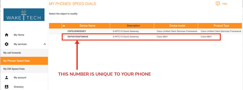 Screen shot showing which link to click for your phone