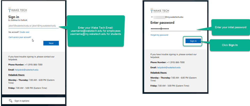 Wake Tech Key Account Activation - Password Setup