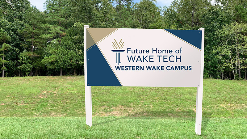 Sign marking the site of the future Western Wake Campus