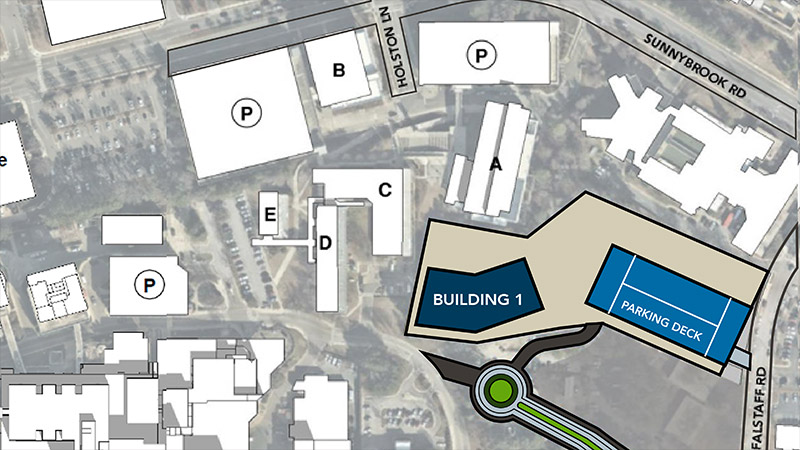 Map of Perry Health Sciences Campus expansion