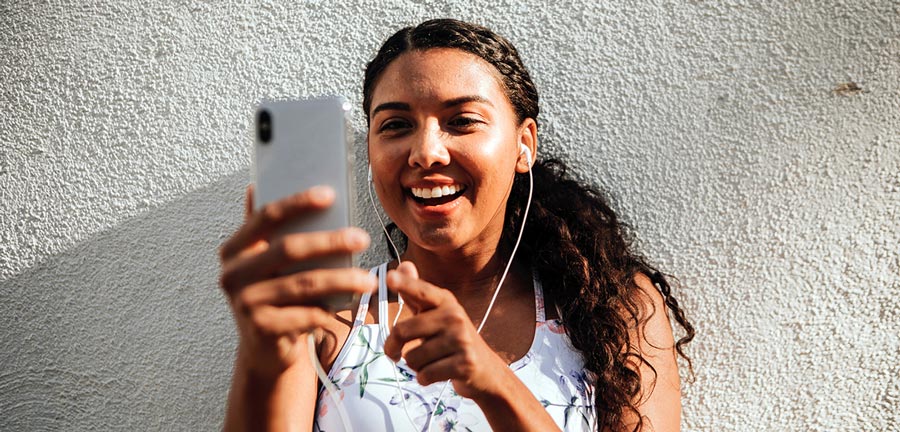 student on cellphone