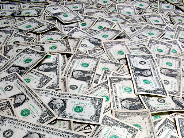 Image of hundreds of dollar bills