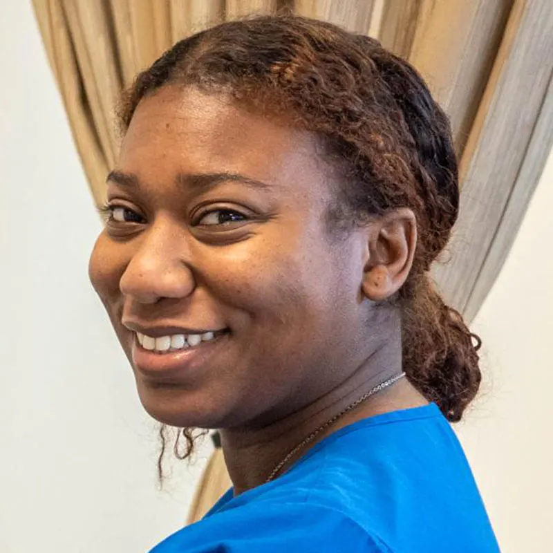image of Wake Tech graduate Khadijah Scarborough smiling