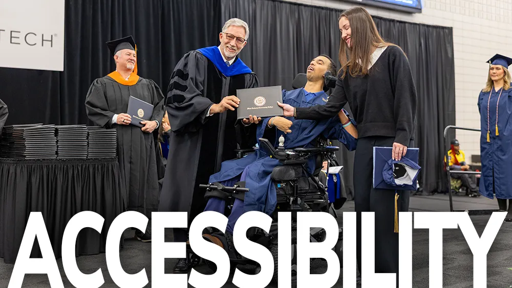 image of special needs student graduating from Wake Tech