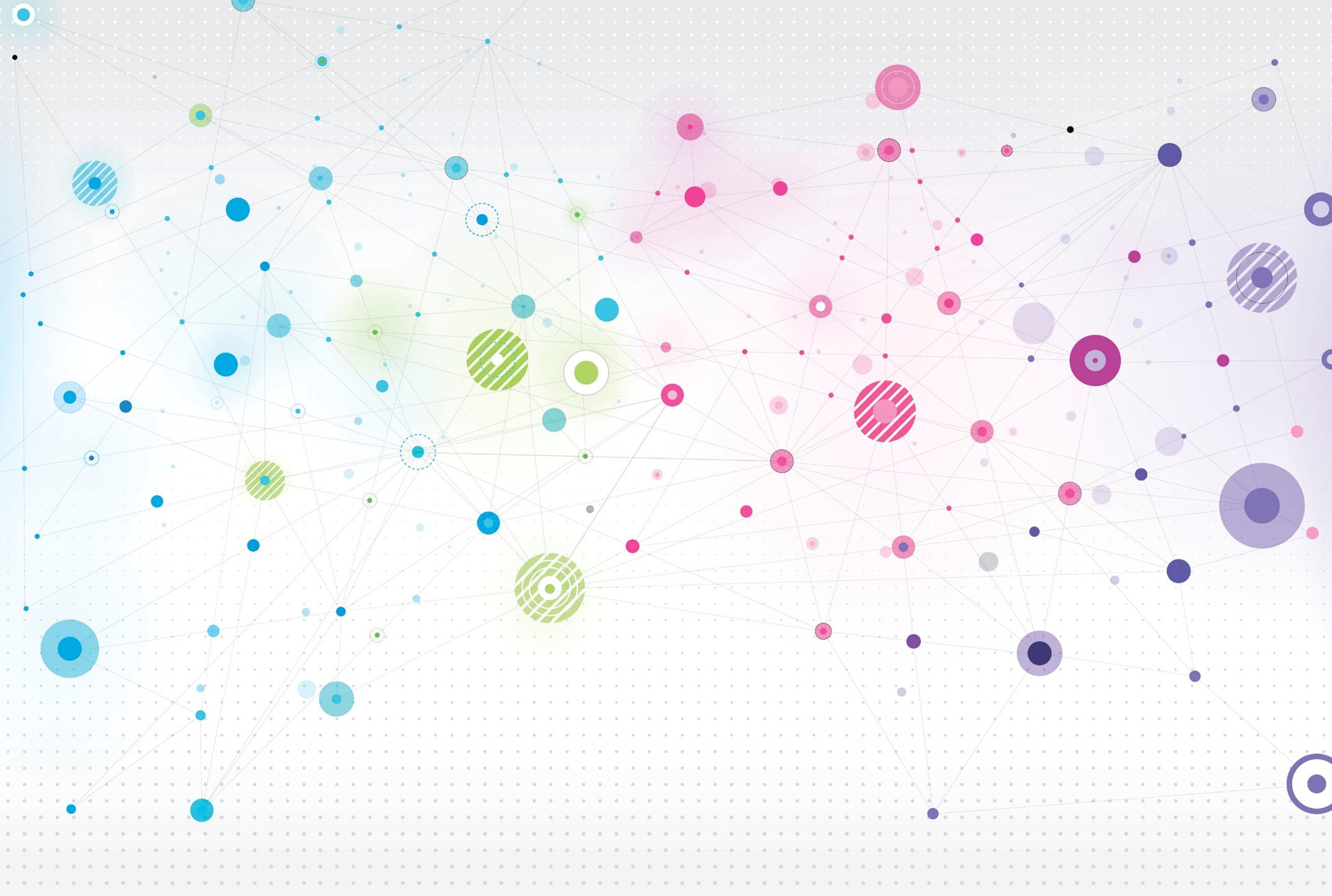 Image of multi-colored dots of varying sizes