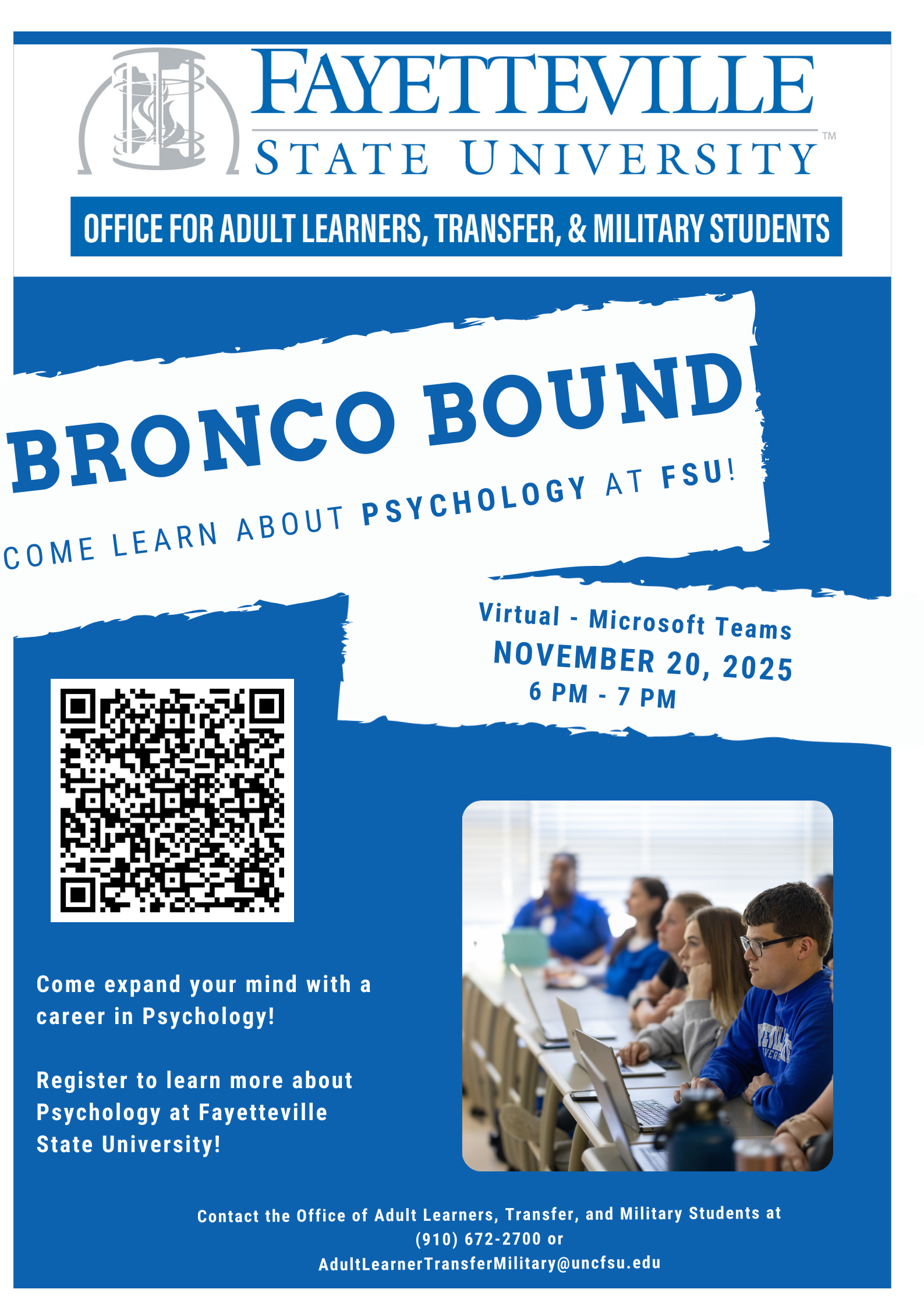 Fayetteville State University Virtual Information Sessions (Psychology)