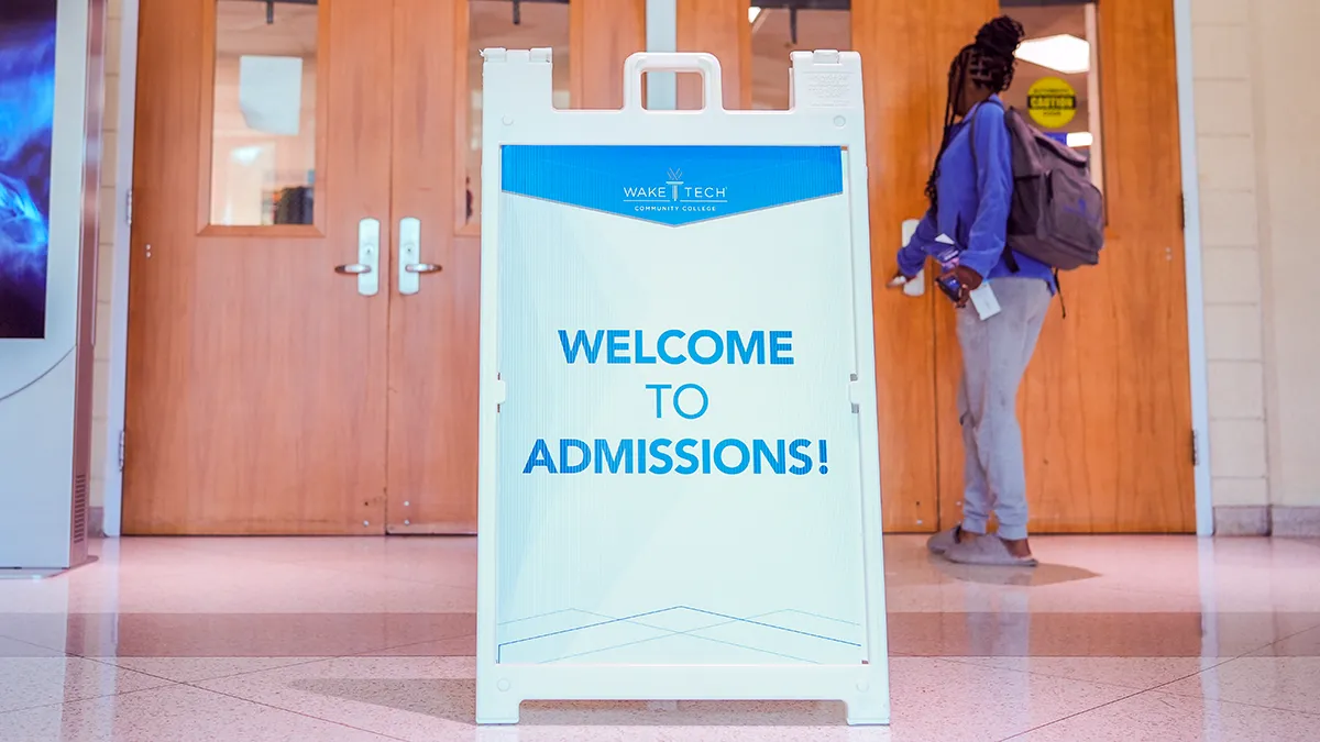 Admissions Office sign