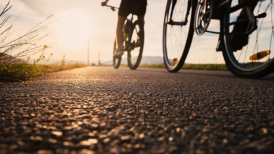 Bike ride Bicyclists riding on a trail