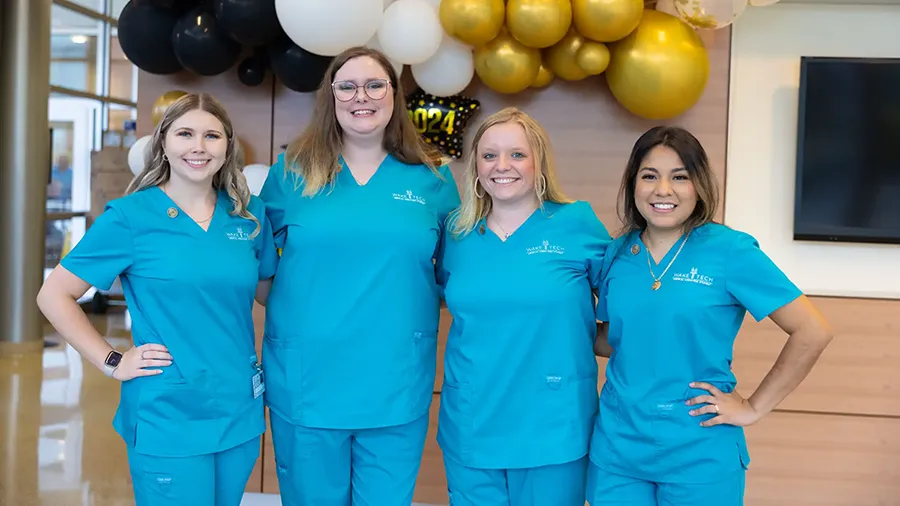 Wake Tech Medical Assisting students pose for a photo at the annual pinning ceremony.
