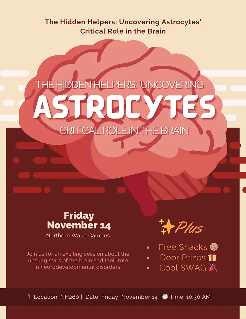 Flier for STEM talk on astrocytes