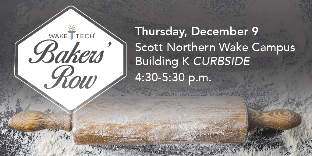 Bakers Row logo with a picture of a rolling pin in flour