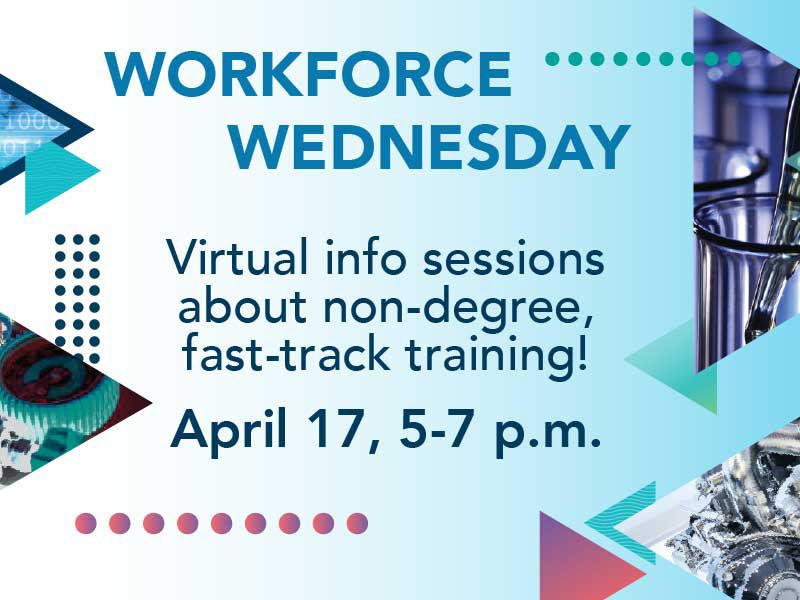 Workforce Continuing Education's Workforce Wednesday virtual open house graphic