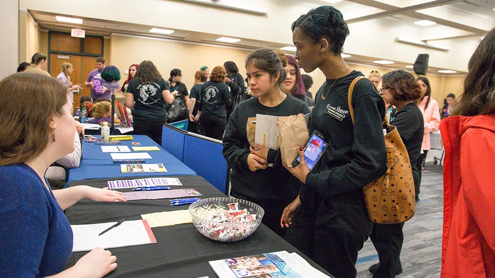 Organizations provided information at a Women's History Month event.