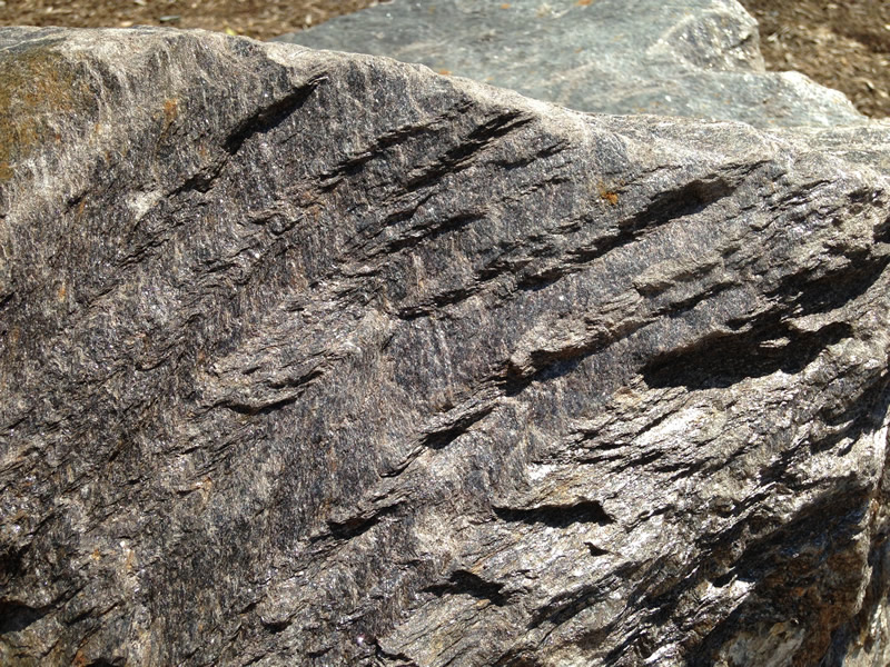 Figure 7: This part of the rock broke across foliation planes