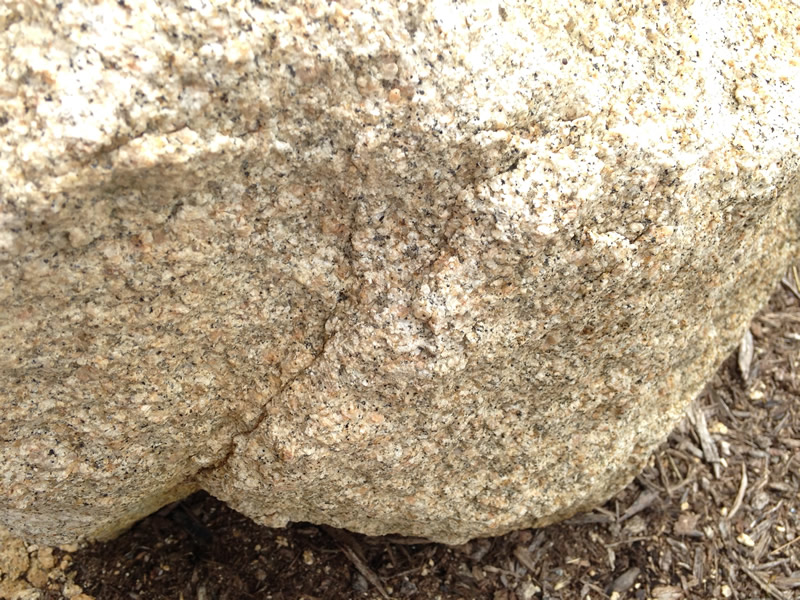 Figure 4: Rolesville granite formed underground and is still mostly located underground