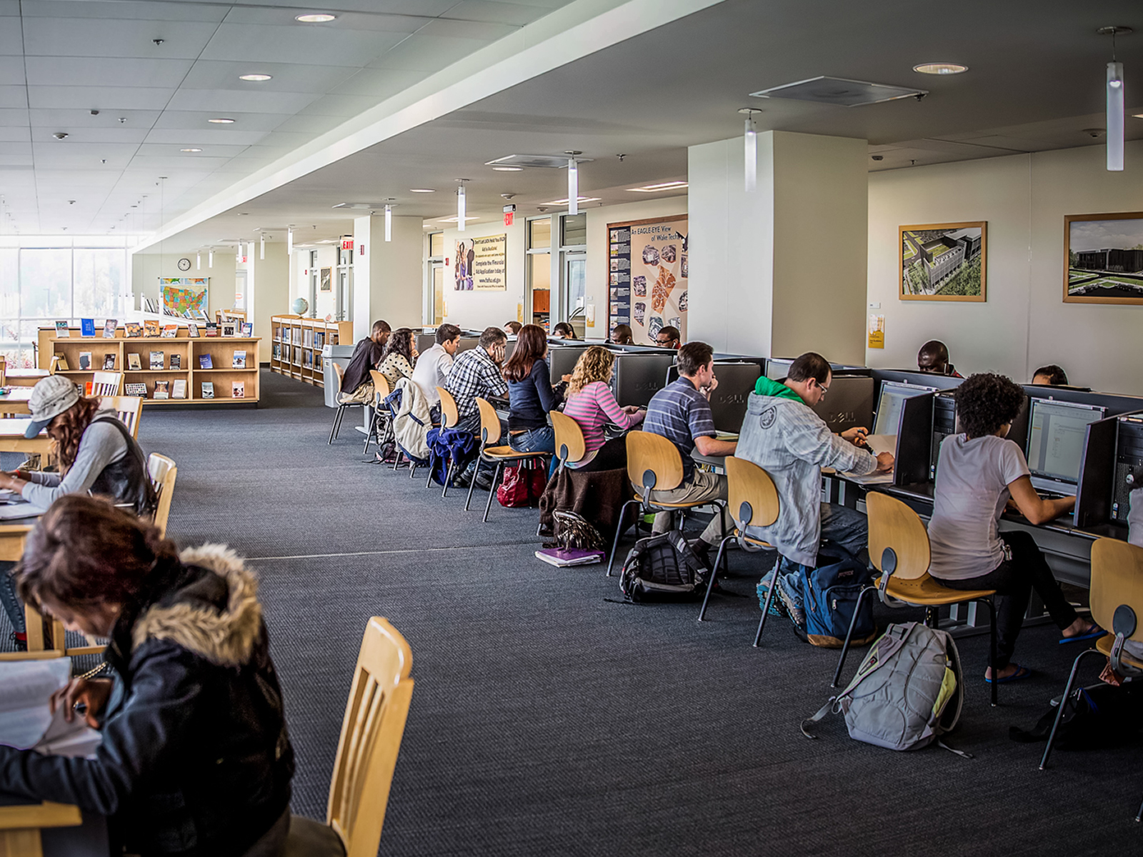 Students in Library - Liberal Arts Division