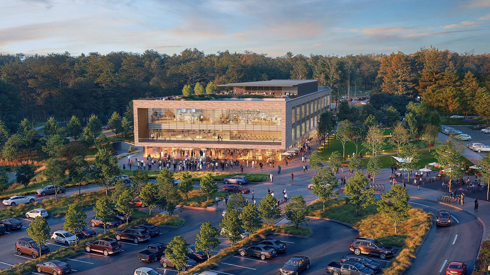 Architectural rendering of a building on Conlon Western Wake Campus