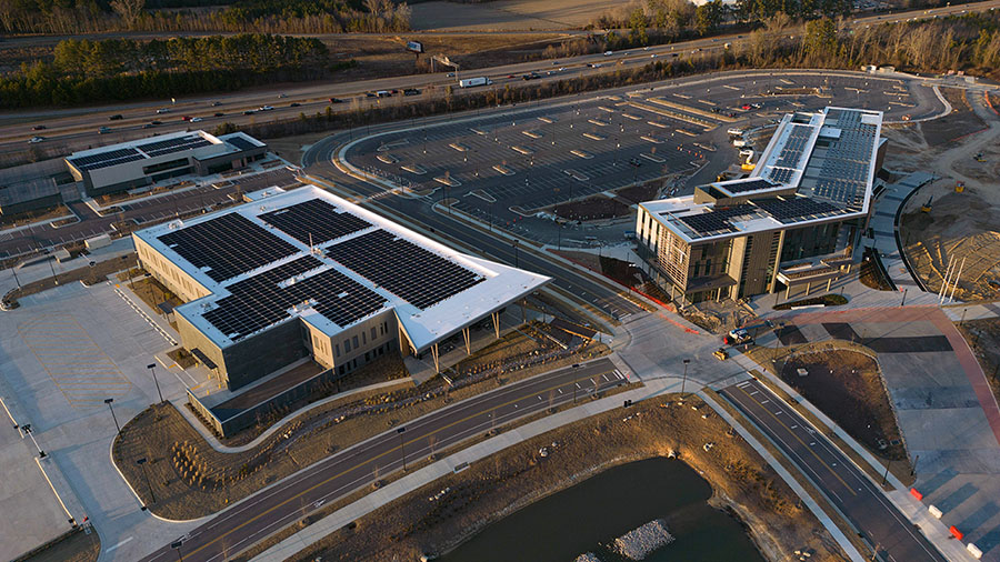 Aerial shot of Wake Tech East