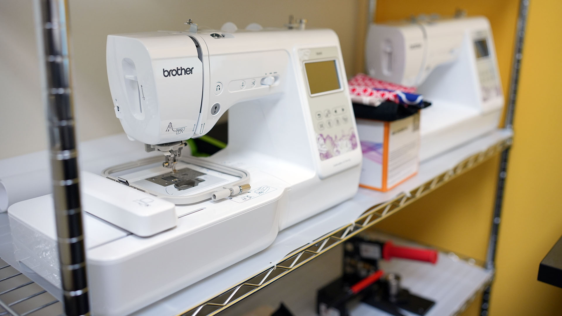 Sewing machines in Scott Northern Wake Campus library makerspace