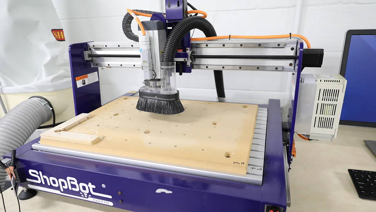 Desktop version of a ShopBot CNC router in the makerspace on Southern Wake Campus