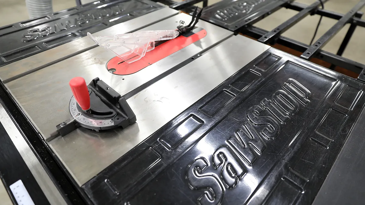 A SawStop table saw in the makerspace on Southern Wake Campus