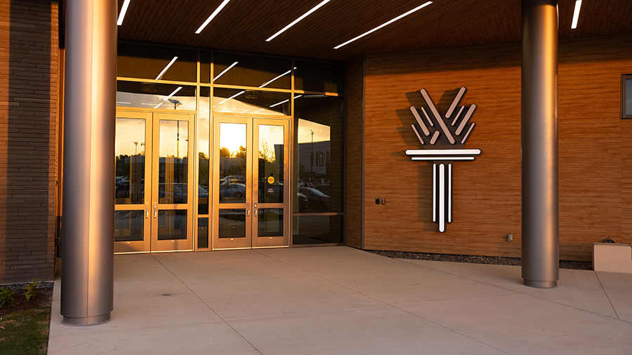Entrance to classroom building at Wake Tech East