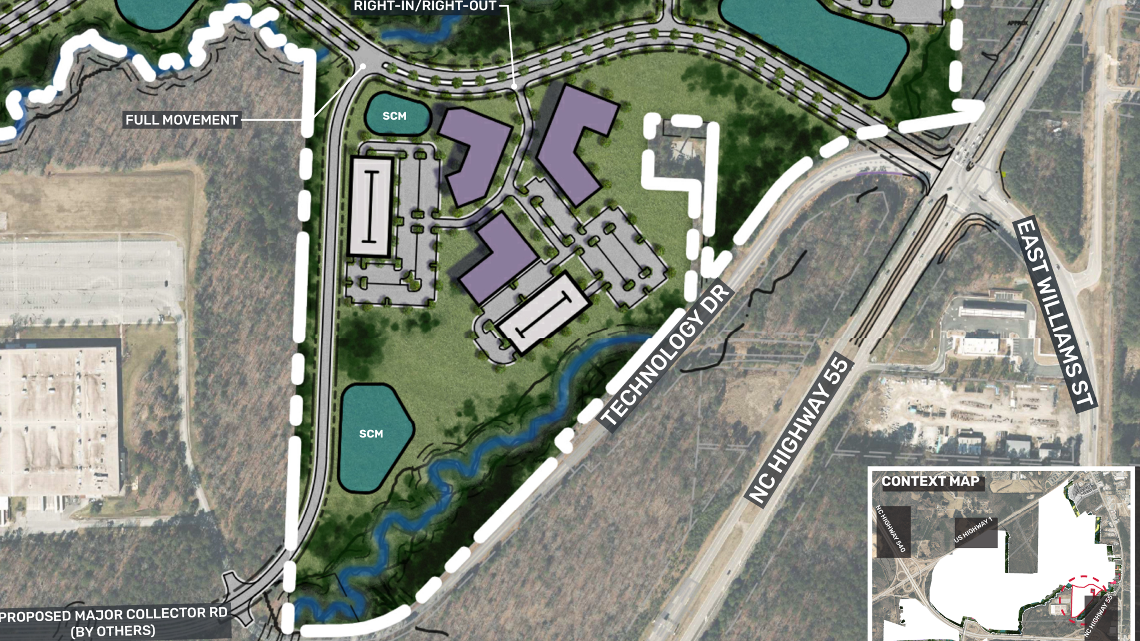 Map of proposed Western Wake Campus