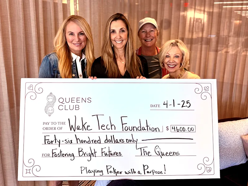 Queens Club check presentation to Wake Tech Foundation