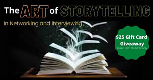 The Art of Storytelling in Networking and Interviewing graphic