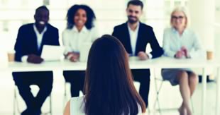 Woman interviewing for a job