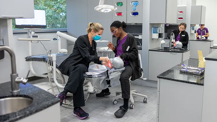Hands-on training for a Dental Hygiene student
