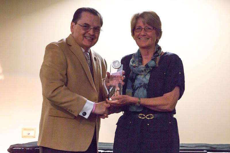 Dr. Stephen Scott, Wake Tech President; Dorothy McKelvie, Volunteer