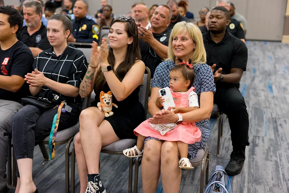 Members of Wake Tech's Basic Law Enforcement Training Academy and their families and friends attend the graduation ceremony.