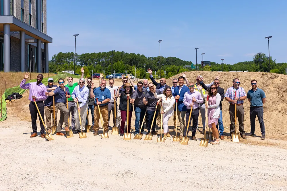 Wake Tech administrators and local dignitaries break ground on the Advanced Technology Center at Wake Tech East.