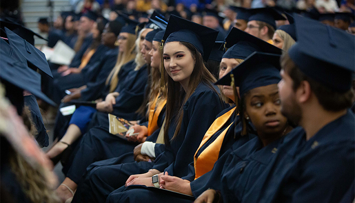 Students in the crowd