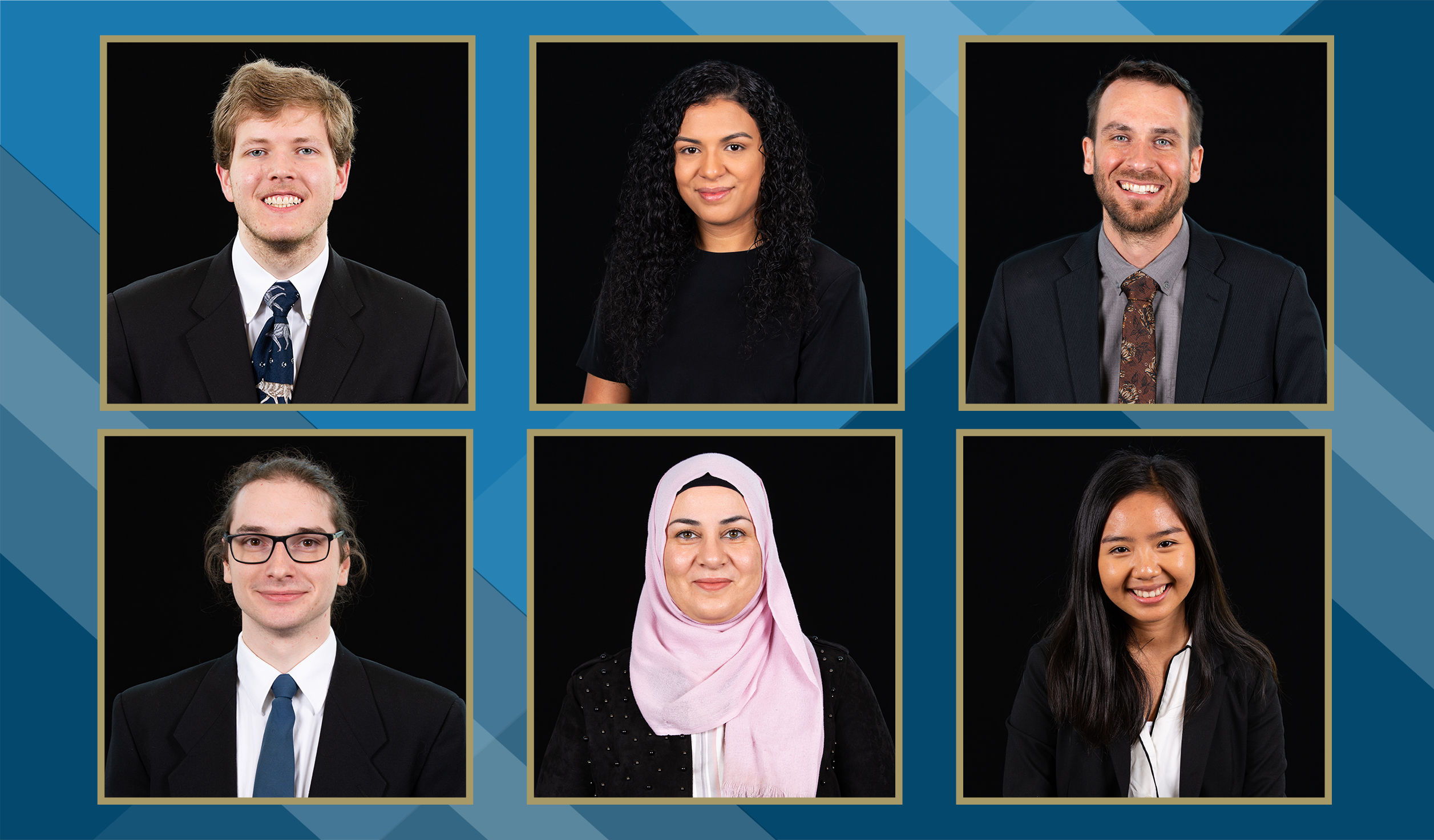 Aaron Dusenberry, Andrea Rosales Alvarado, Bradford Moran, Don Teasley Jr., Duaa Jalal, and Eh Taw Boe