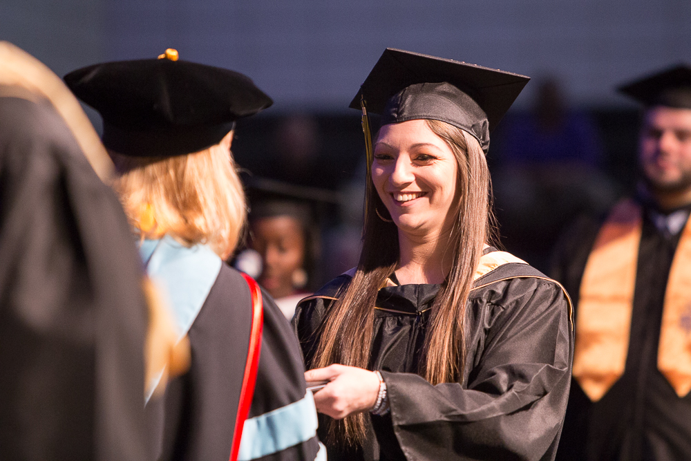 Nearly 400 walked across the stage.
