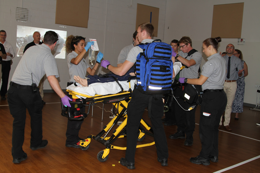 High school students demonstrated some of the life-saving skills