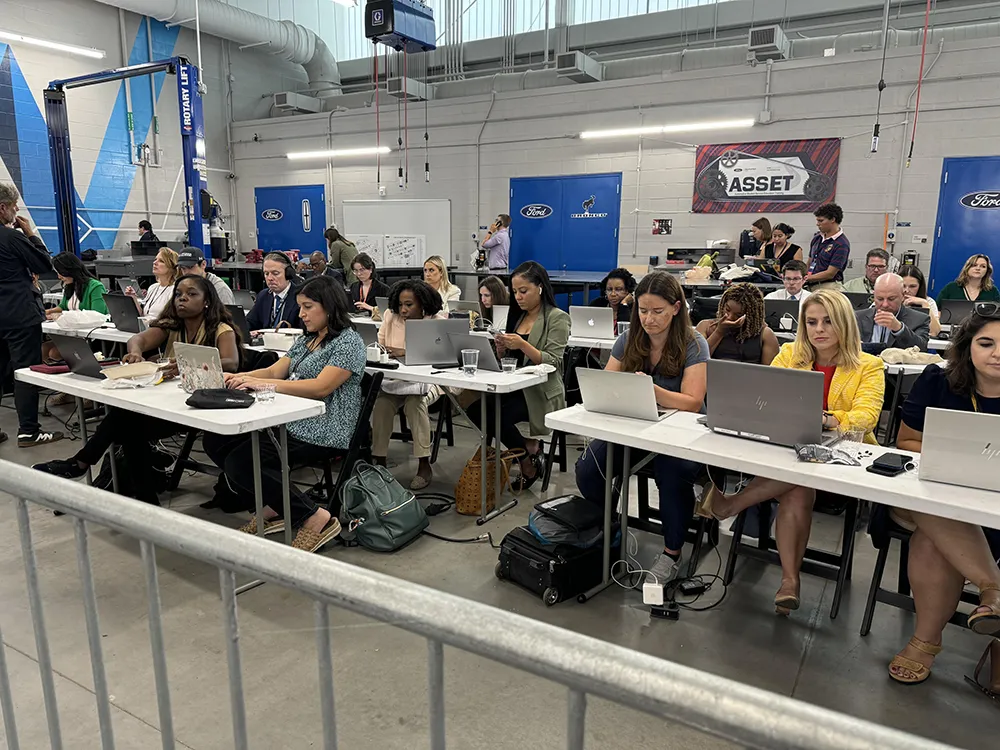 Dozens of reporters covered Vice President Kamala Harris' visit to Wake Tech.