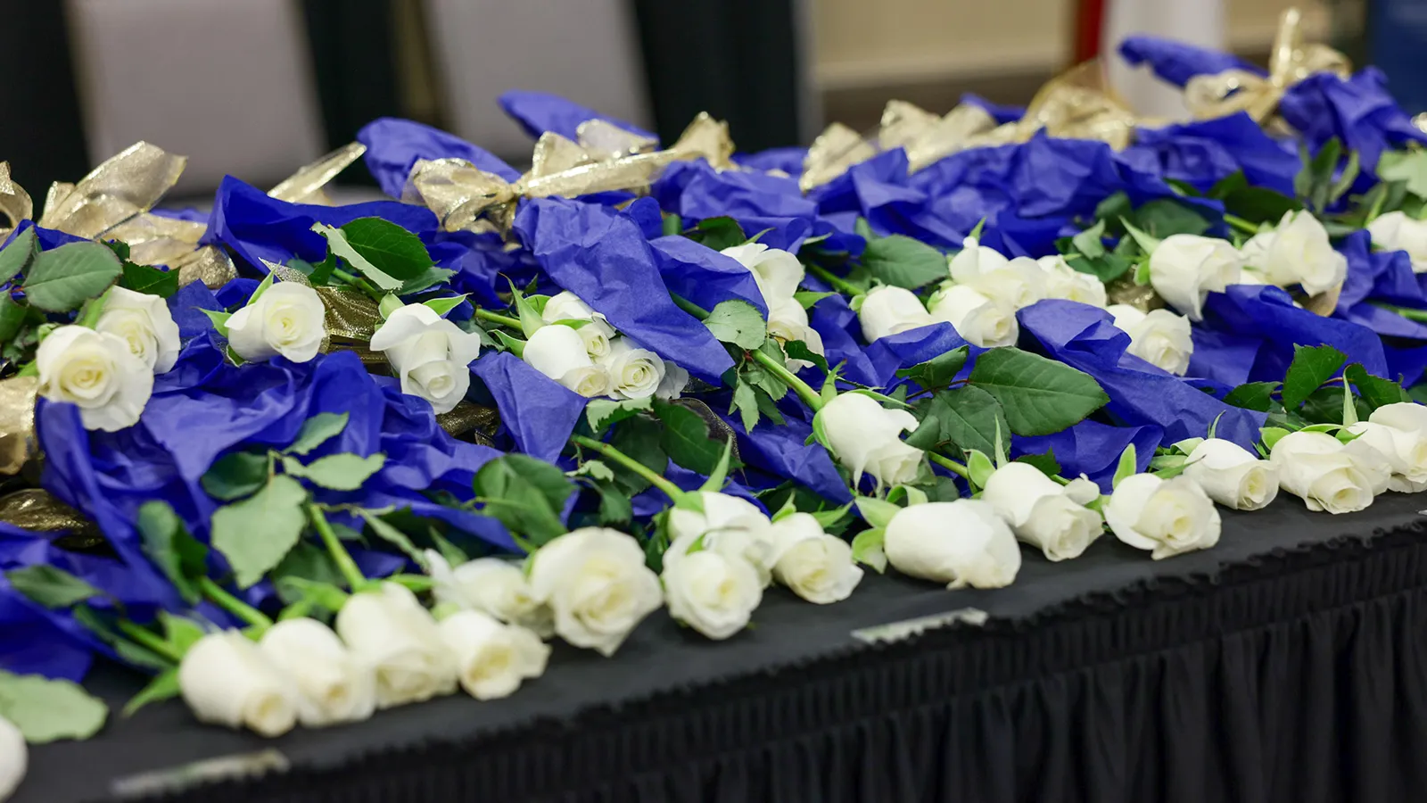 Each new Phi Theta Kappa member was presented with a white rose.