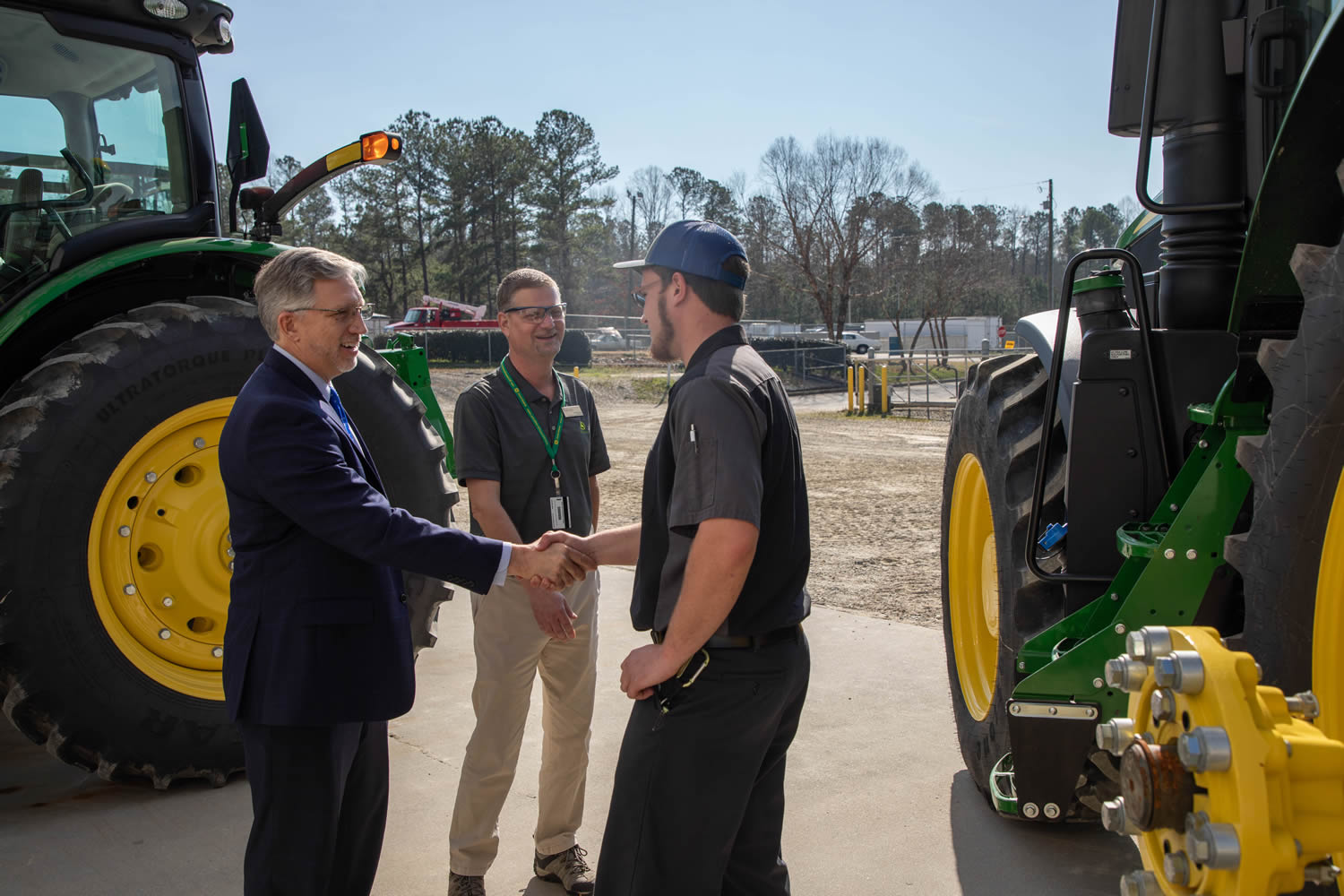 Dr. Ralls toured the automotive and heavy equipment training programs and observed students learning the latest technologies.