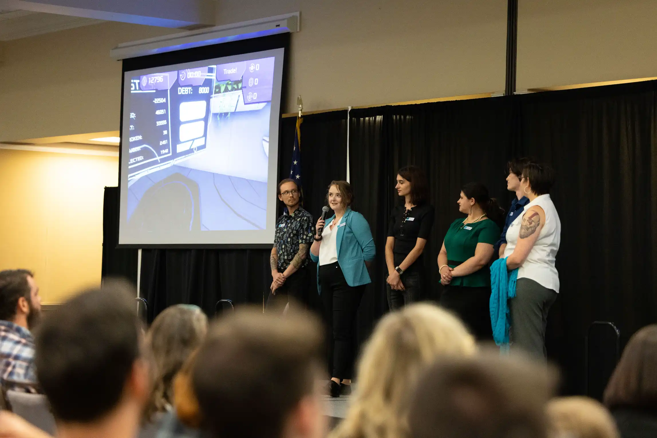 Wake Tech students show off their original video games at the Simulation and Game Development annual student showcase.