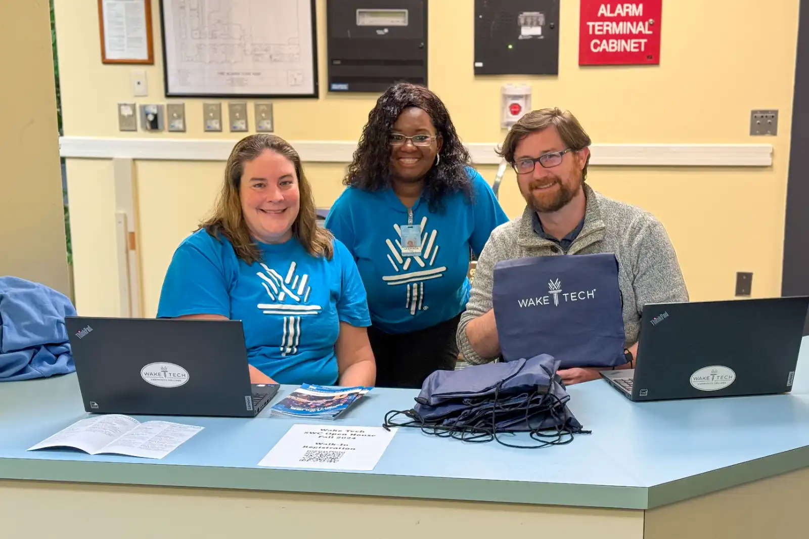 Wake Tech staff prepare to meet prospective students and others at the annual Fall Open House.