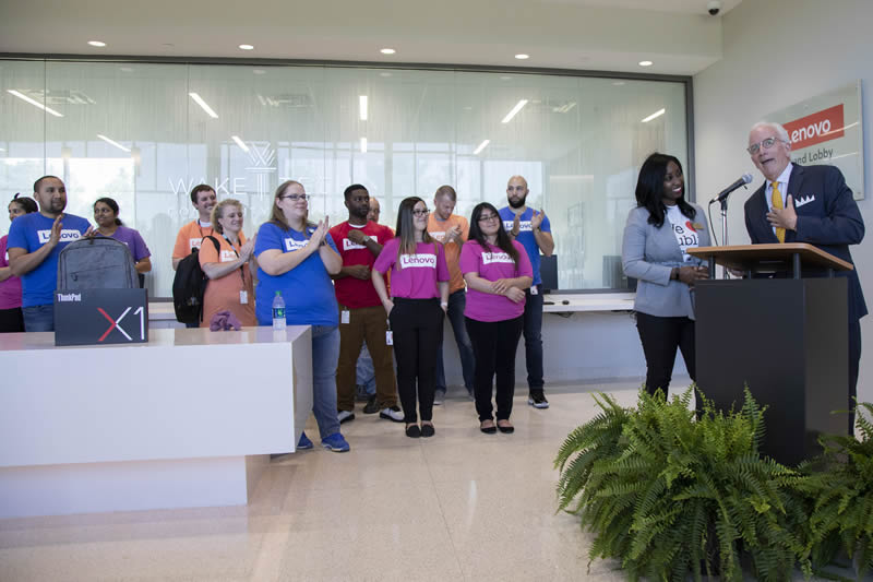 Lenovo is a founding member of Wake Tech’s RTP Campus Partners Campaign. Other top partners include Cisco, Fidelity Investments, and AT&T. 