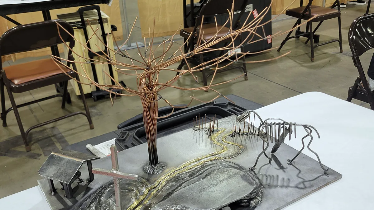 Tyler Collins won ninth place in Welding Sculpture at the SkillsUSA National Leadership & Skills Conference.